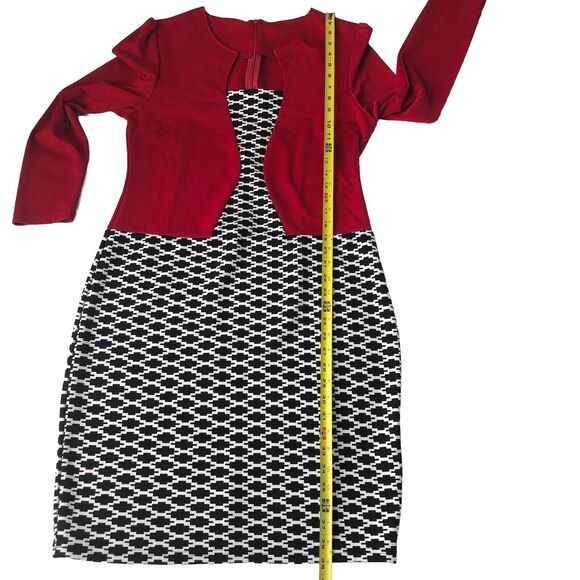 Women's Pencil Dress Red Black White Size Large / XL? - Picture 5 of 9